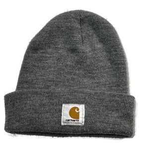 Carhartt Knit Cuffed Beanie Hat Gray A18 Watch Classic Winter Embroidered Logo